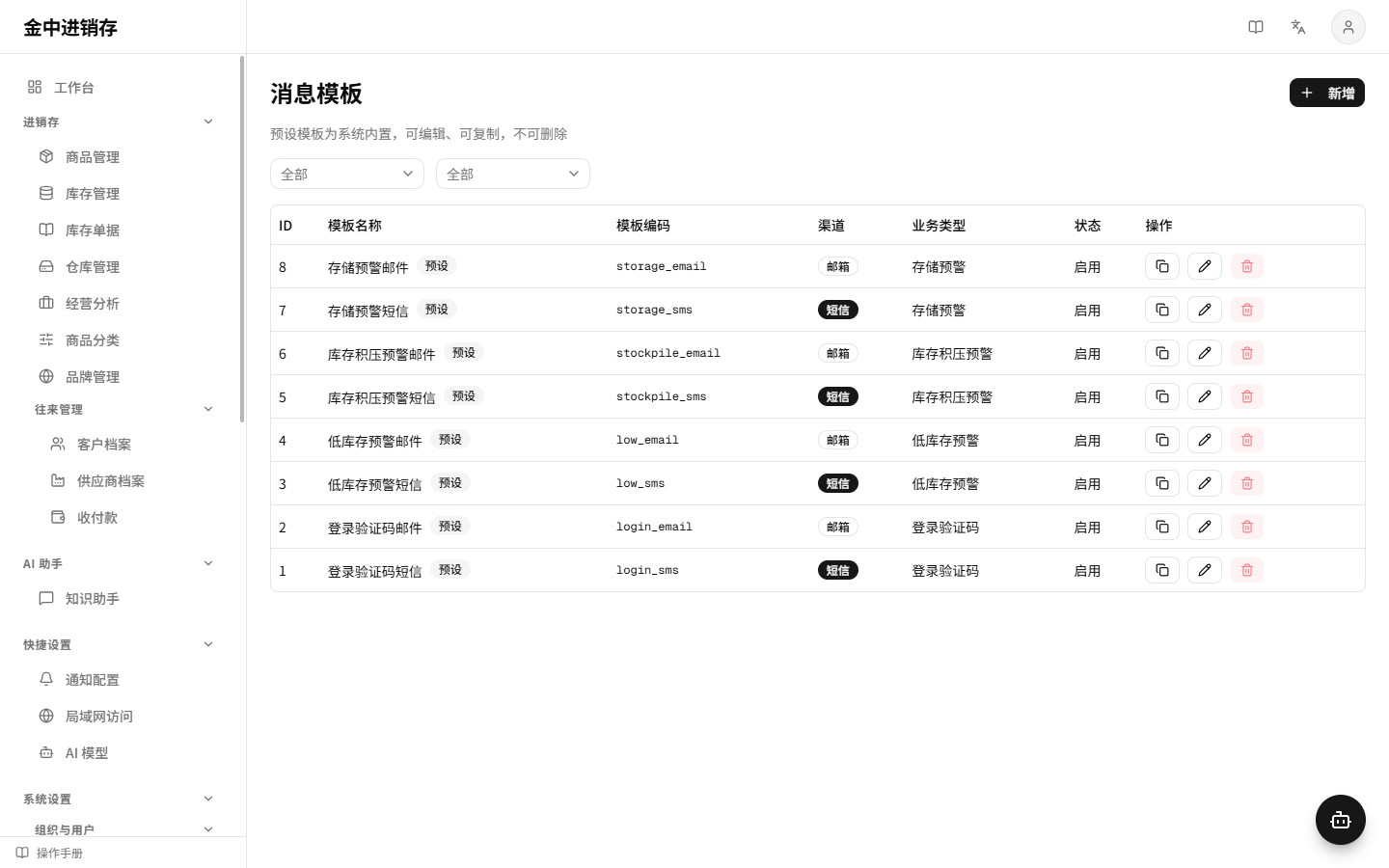 消息模板