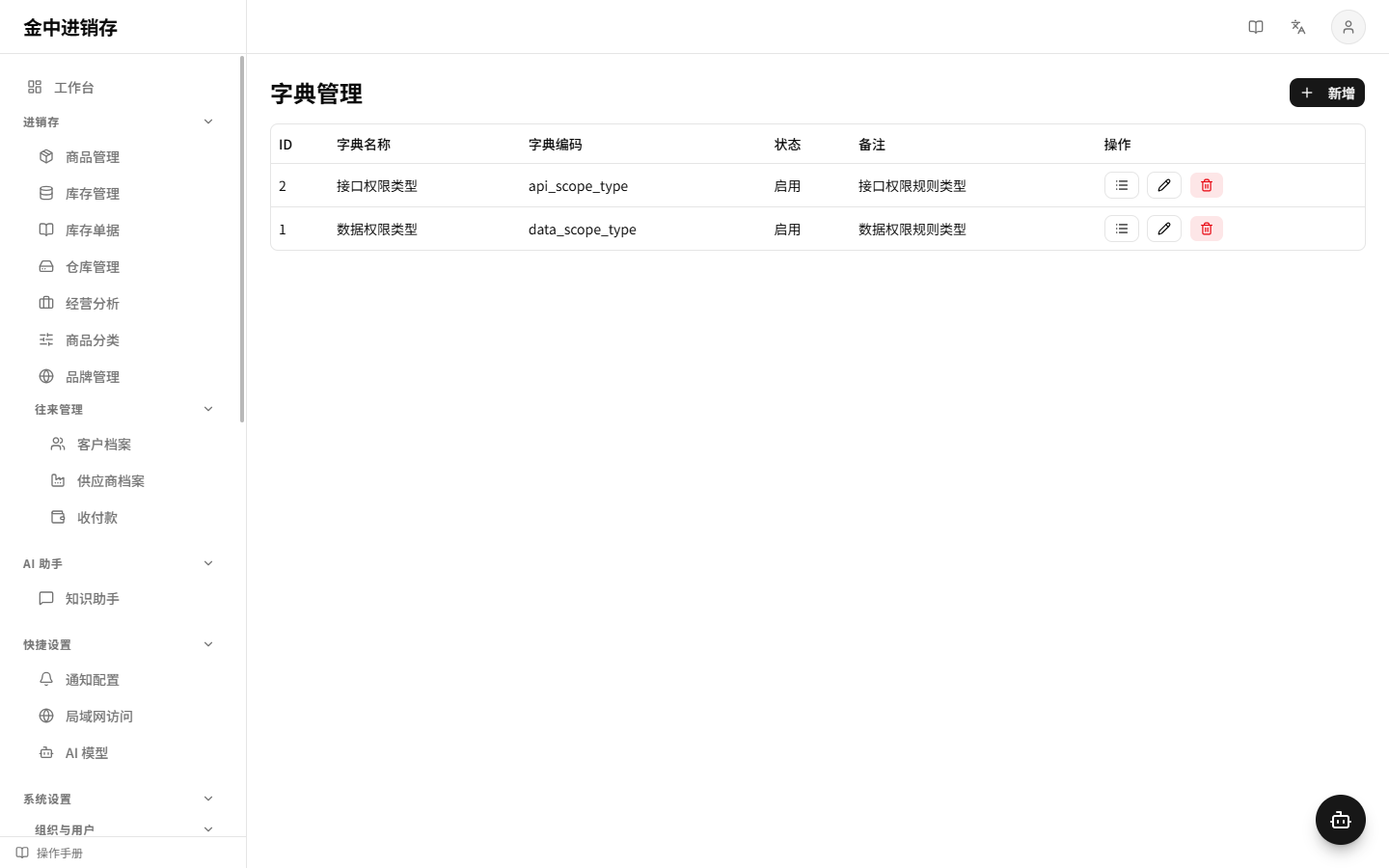 字典管理