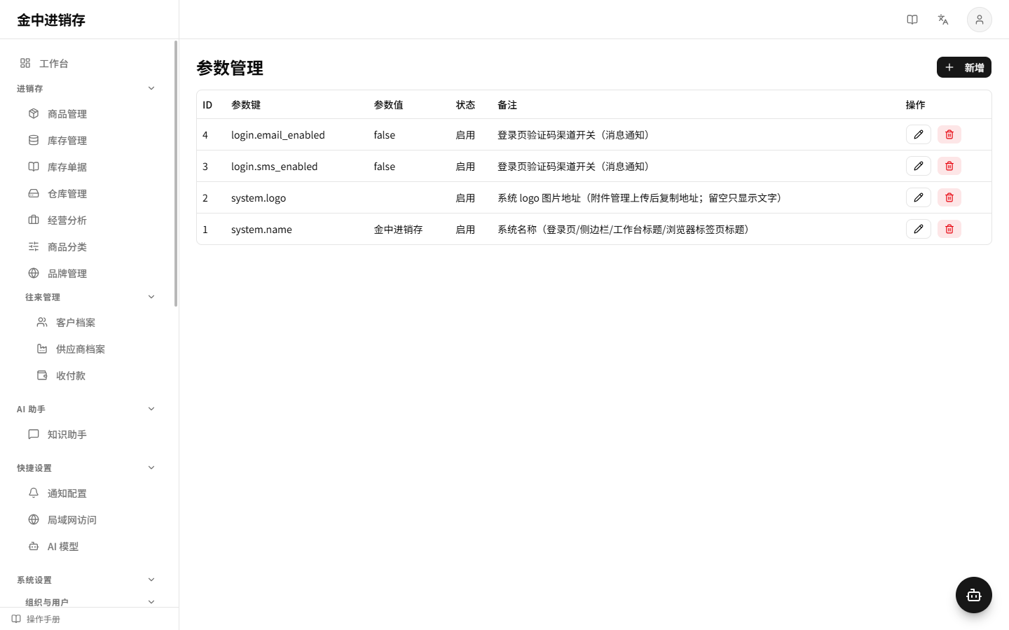 参数管理